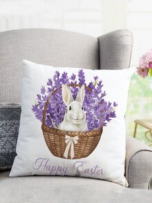 復活節兔子印花靠墊套不附帶墊芯 - 彩色 - 查看 4
