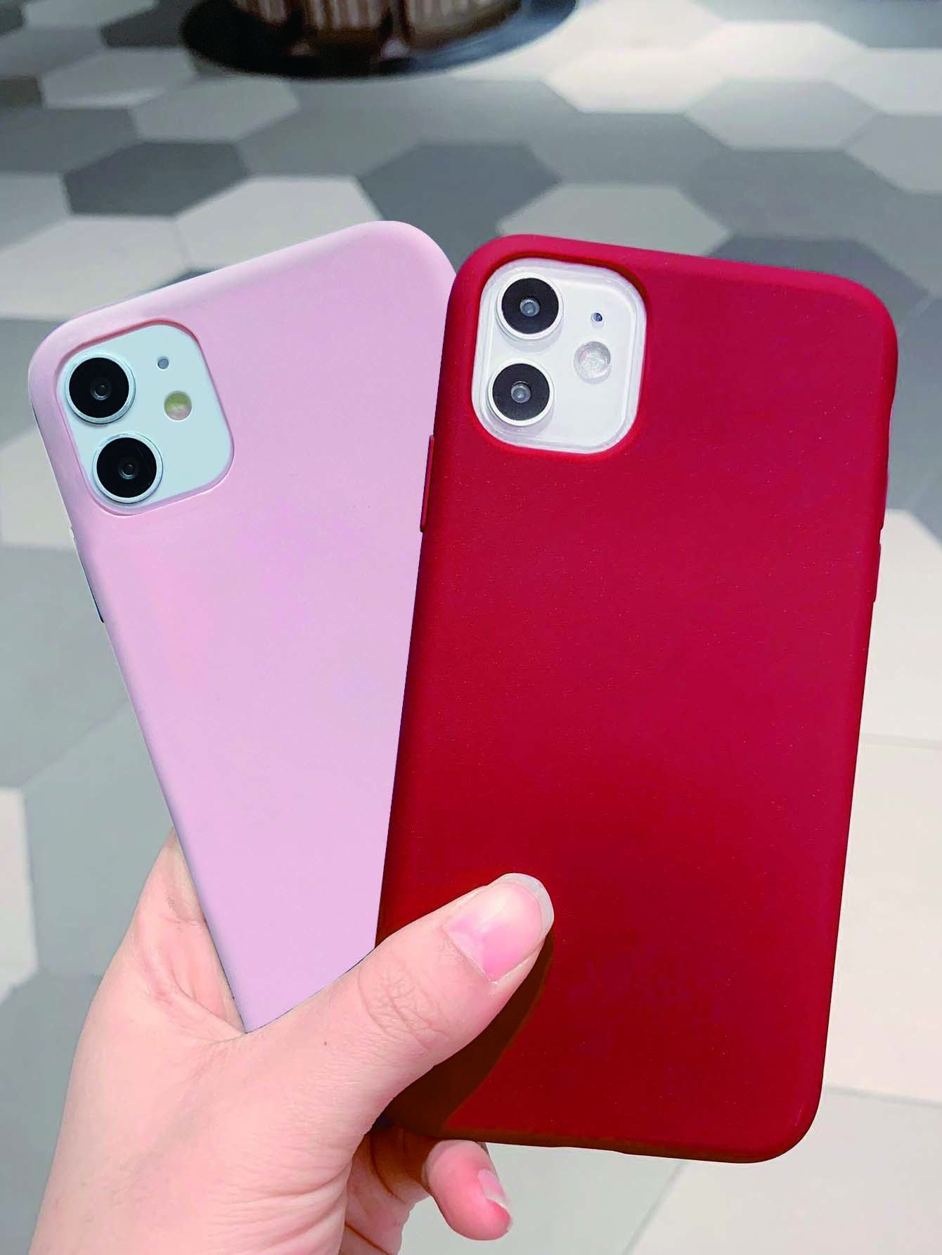 2pcs Solid Phone Case - Multicolor - View 1