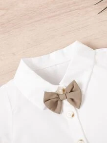 嬰兒前蝴蝶結襯衫和短褲 - 彩色 - 查看 5