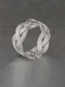 2 chiếc vòng khăn ăn kim loại - Bạc - Xem 2