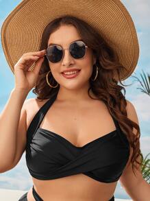 SHEIN Swim Curve Top bikini halter push up - Negro - Ver 1