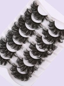 Volumized False Eyelashes, 7 pairs 20mm messy imitation wrap - Black - View 2