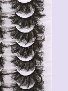 Volumized False Eyelashes, 7 pairs 20mm messy imitation wrap - Black - View 5