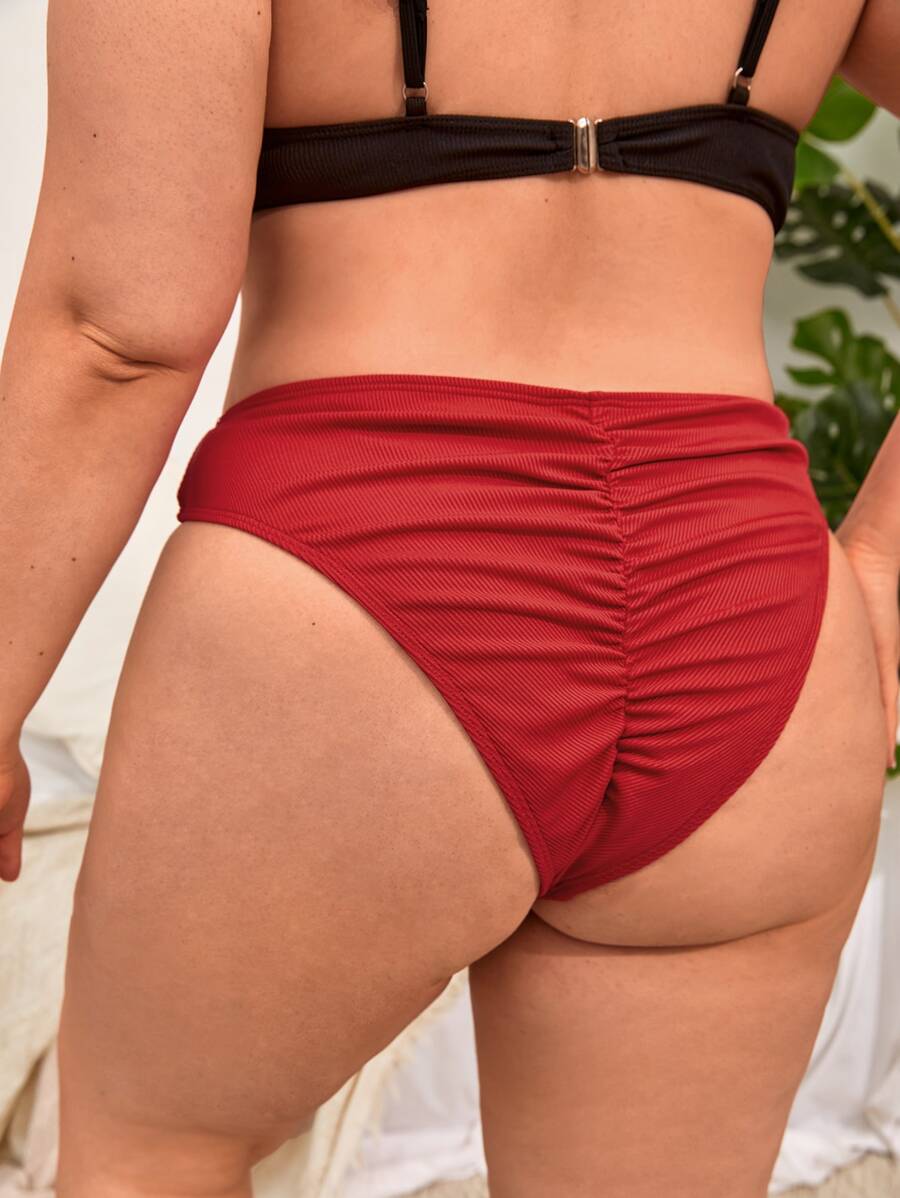 Bottom de bikini unicolor - Burdeos - Ver 1