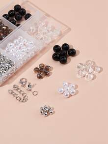 Phụ kiện đồ trang sức tự làm 1 hộp hạt & 1 cuộn chỉ đàn hồi - Nhiều màu - Xem 6