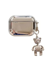 Silver Y2k Bear Pendant Case Compatible With Airpods