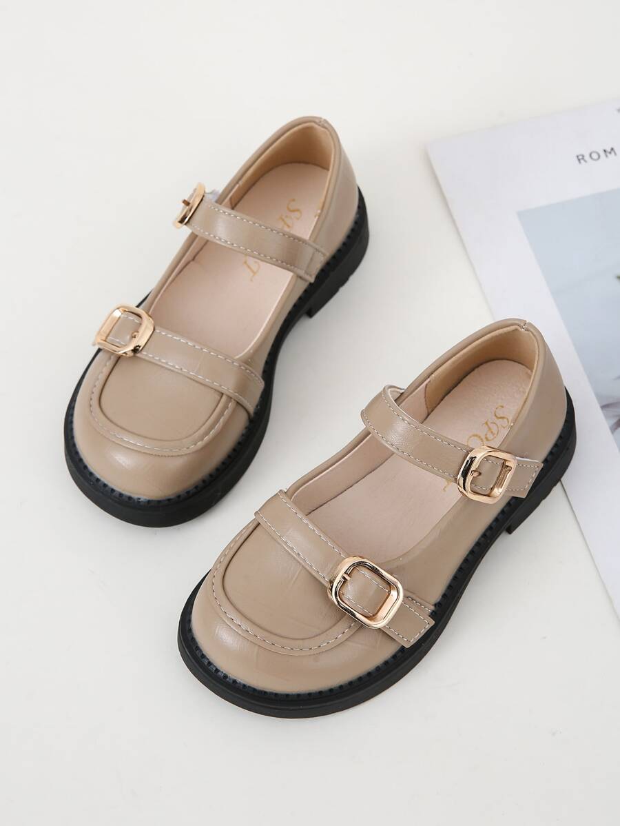 Giày búp bê trẻ em màu trơn - Màu Khaki - Xem 1