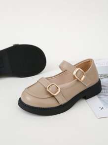 Giày búp bê trẻ em màu trơn - Màu Khaki - Xem 3