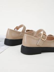 Giày búp bê trẻ em màu trơn - Màu Khaki - Xem 4