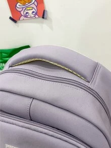 Mochila de dos colores sin accesorio de bolso y distintivo - Morado - Ver 7