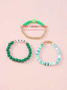 3 cái Thư Chi Tiết Hoa Trang Trí Vòng Tay Cườm - màu xanh lá - Xem 4