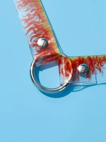 Flame Print Choker - Nhiều màu - Xem 3