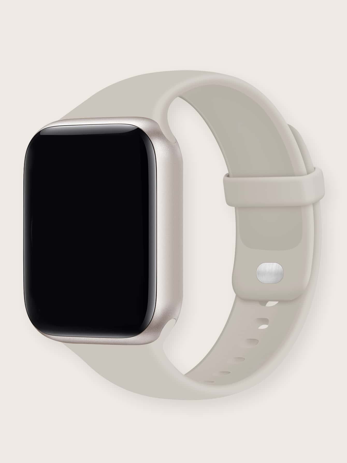素色矽膠錶帶適用於Apple Watch - 卡其色 - 查看 1