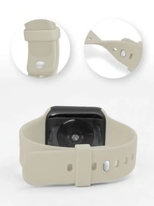 素色矽膠錶帶適用於Apple Watch - 卡其色 - 查看 3
