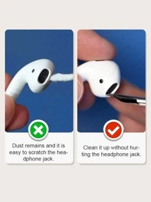 Phone Earbuds Cleaning Pen , 3 In 1 Multifunction Cleaner Kit With Soft Brush For Wireless Earphones Headphones Charging Box Accessories , Computer , Keyboard , Camera Gift For Birthday/Easter/President's Day/Boy/Girlfriends - Hitam - View 7