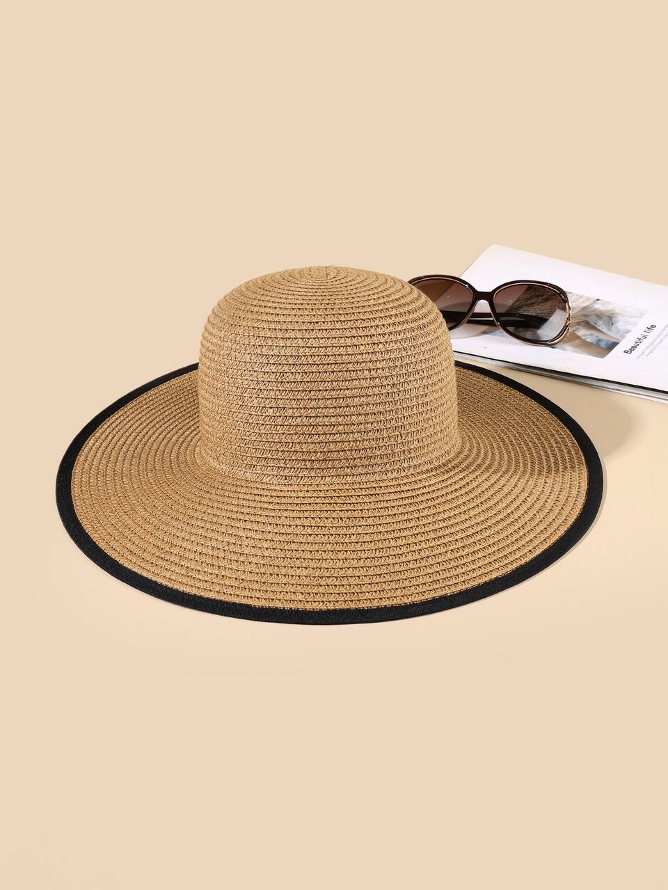 Boho 1pc Sun Hat With Split Band & Bowknot Decor & Wide Brim, Ideal For Outdoor Activities Valentine's Day,Summer,Beach