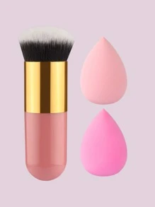 1 Miếng Bàn chải đánh phấn nền Mũm mĩm Cọ trang điểm Cọ trang điểm Kabuki Du lịch Cọ phấn phủ Đối với Pha trộn Chất lỏng , Kem Hoặc Bột Mỹ phẩm & 2 Miếng Trang điểm Máy xay Bọt biển - Nhiều màu - Xem 3