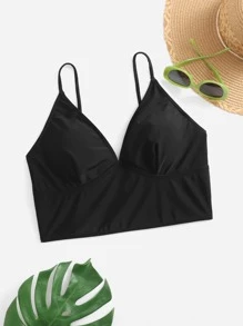SHEIN Swim Curve Plus Solid Bikini Top