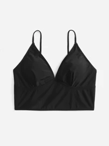 SHEIN Swim Curve Plus Solid Bikini Top