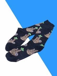Tất nam thuyền viên in hình lười - Nhiều màu - Xem 2