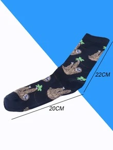 Tất nam thuyền viên in hình lười - Nhiều màu - Xem 4