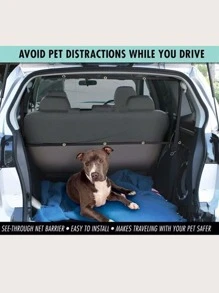 1pc Plain Car Pet Barrier Net - màu đen - Xem 4