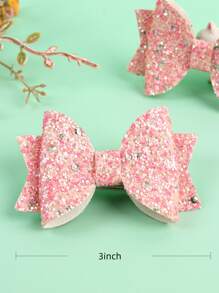 4 件（2 件）闪光蝴蝶结发夹，适合女孩，发夹适合日常和派对场合