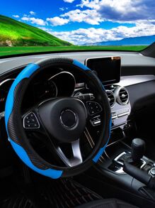 3pcs Car Steering Wheel Cover & Handbrake & Gear Shift Cover - Blue - View 2