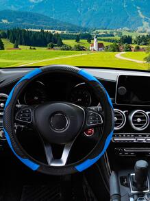 3pcs Car Steering Wheel Cover & Handbrake & Gear Shift Cover - Blue - View 3