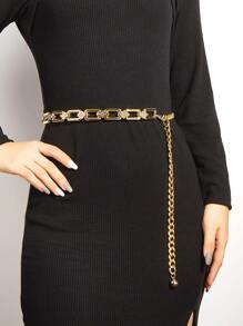 Minimalist Chain Belt - Gold - View 1