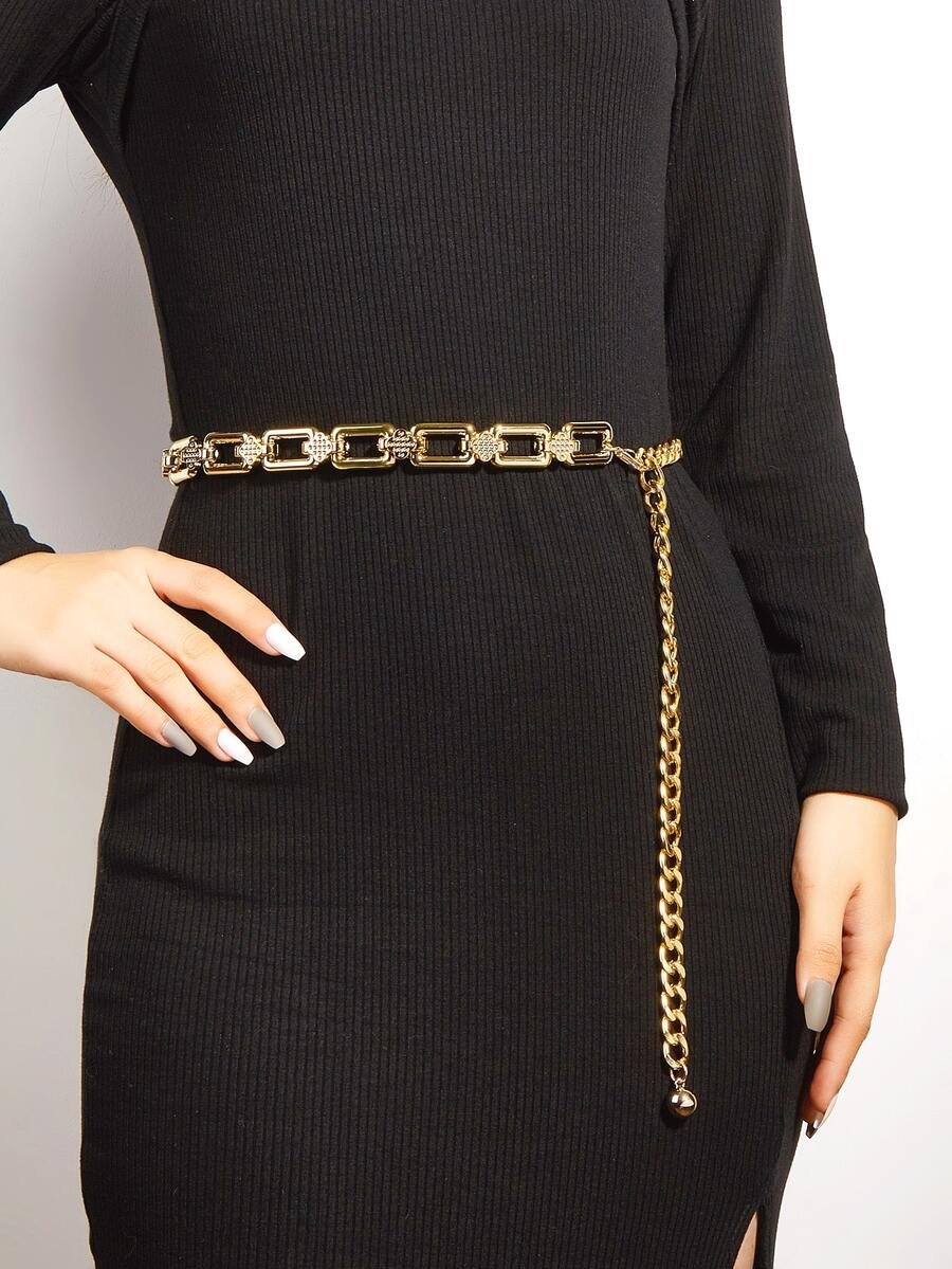 Minimalist Chain Belt - Gold - View 1