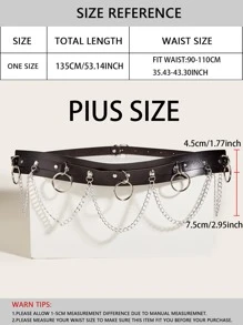 135CM Steampunk Round Charm Plus Size Corset Belt for Coats and Dresses - Black - View 6
