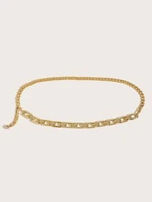 Minimalist Chain Belt - Gold - View 2