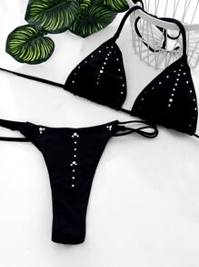 Swim SXY Summer Beach Halter Triangle Thong Bikini