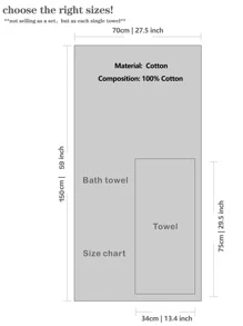 QIBHI Toalla de Baño - Blanco - Ver 3