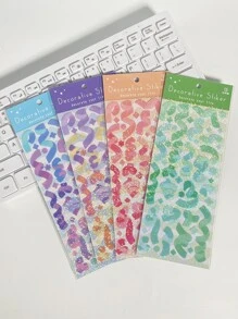 1入組圖案印花隨機貼紙 - 彩色 - 查看 1