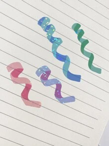 1入組圖案印花隨機貼紙 - 彩色 - 查看 4