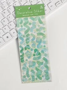 1入組圖案印花隨機貼紙 - 彩色 - 查看 6