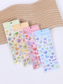 1pc Cartoon Heart Pattern Random Sticker - Multicolor - View 1