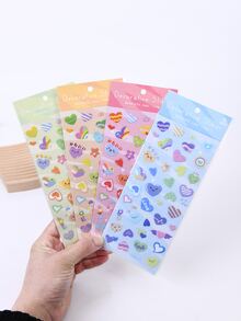1pc Cartoon Heart Pattern Random Sticker - Multicolor - View 2