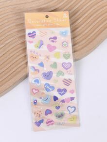 1pc Cartoon Heart Pattern Random Sticker - Multicolor - View 4