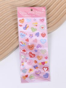 1pc Cartoon Heart Pattern Random Sticker - Multicolor - View 5