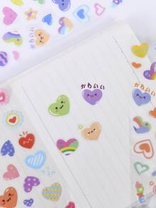 1pc Cartoon Heart Pattern Random Sticker - Multicolor - View 6