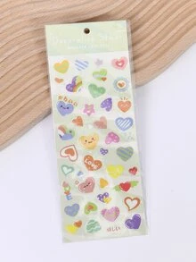 1pc Cartoon Heart Pattern Random Sticker - Multicolor - View 7