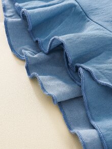 嬰兒蜘蛛網印花背心上衣和荷葉邊腰帶半身裙 - 藍白色 - 查看 6