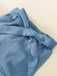 嬰兒蜘蛛網印花背心上衣和荷葉邊腰帶半身裙 - 藍白色 - 查看 7