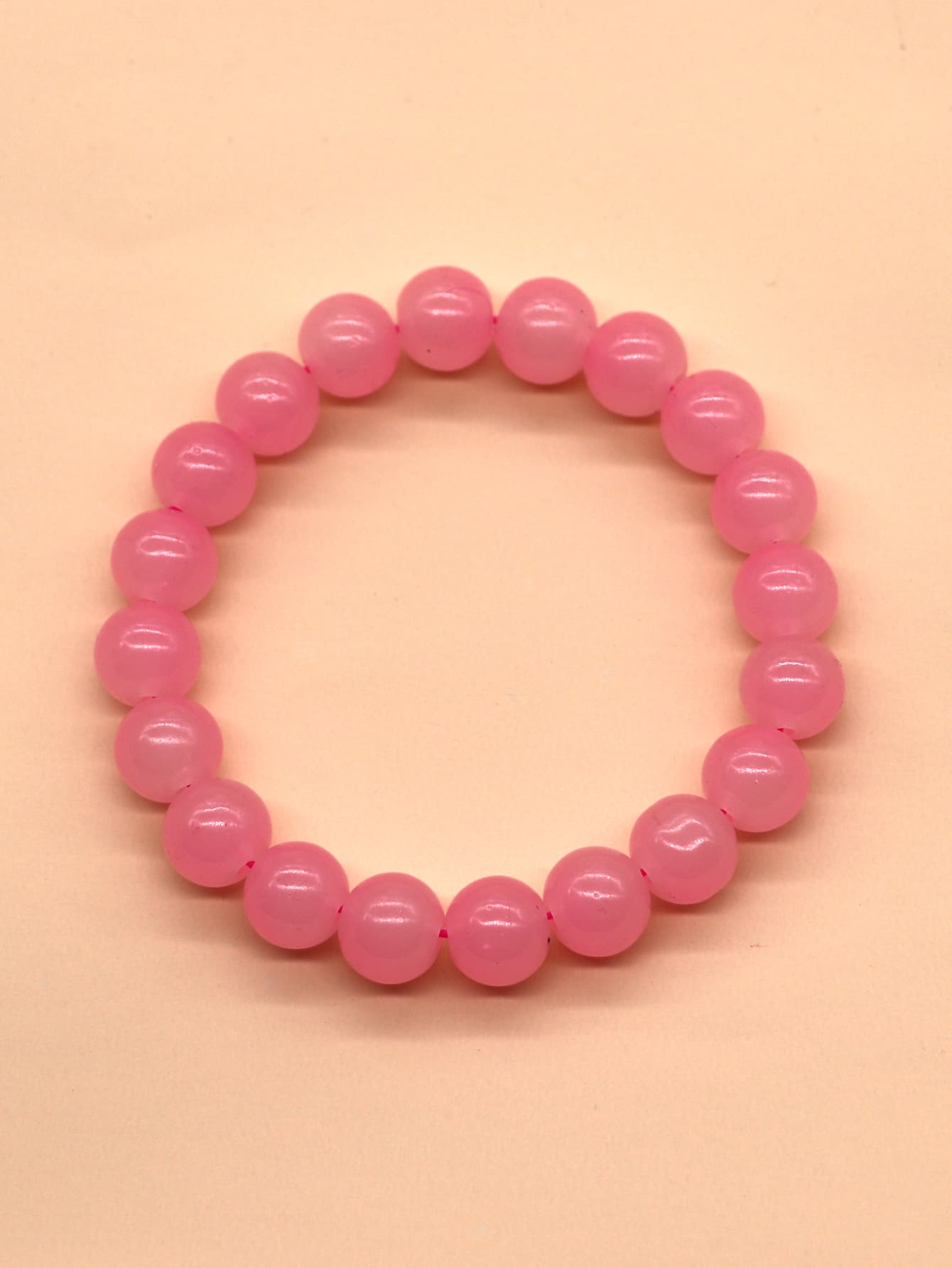 Glass Beaded Bracelet - Pink - View 1