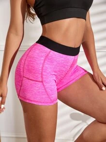 Quần Shorts Thể thao Nữ Túi Khối Màu - Hồng - Xem 3