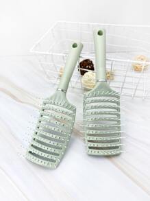 1pc Large Bent Rib Shape Vented Brush - Green - View 1