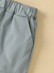 嬰兒字母圖案補丁貼口袋襯衫和短褲 - 彩色 - 查看 5